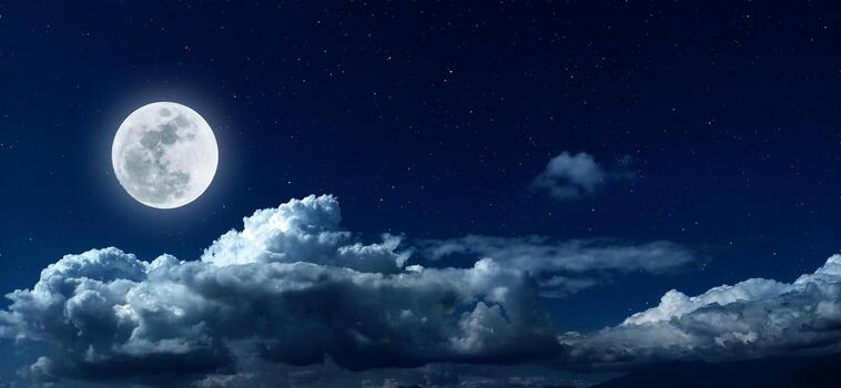 Night sky and full moon
